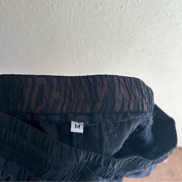 Johnny Was Speir Embroidered Eyelet Jogger Pant Black Medium - Picture 7 of 9